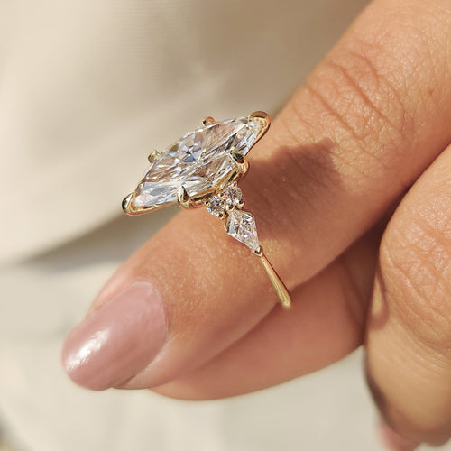 Leonora Grace - Marquise Diamond Ring in Muse Style