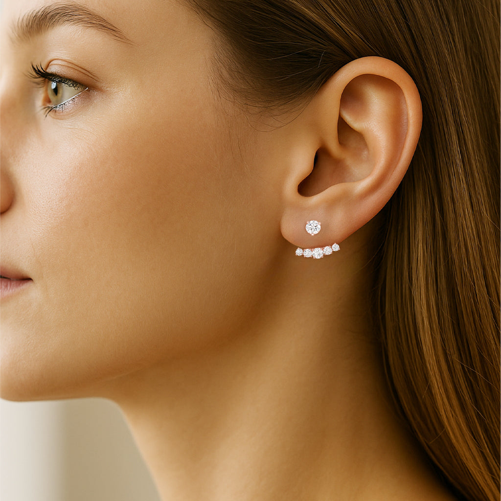 Solana 2-piece Moissanite Earrings by Nura Lab