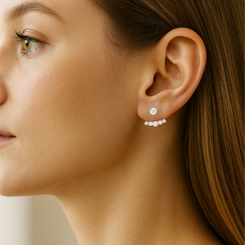 Solana 2-piece Moissanite Earrings by Nura Lab