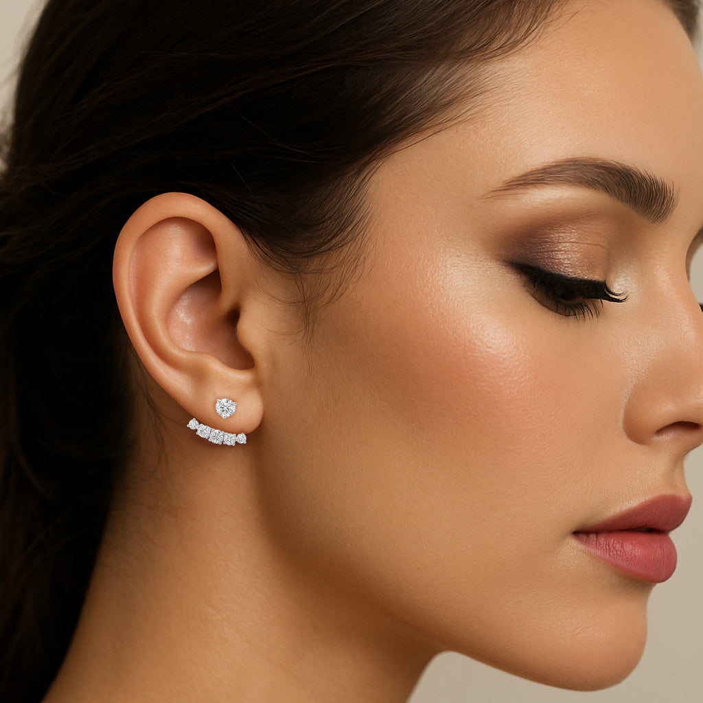 Solana 2-piece Moissanite Earrings by Nura Lab
