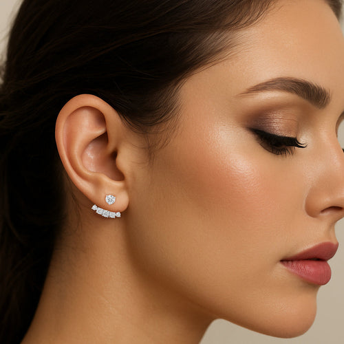 Solana 2-piece Moissanite Earrings by Nura Lab