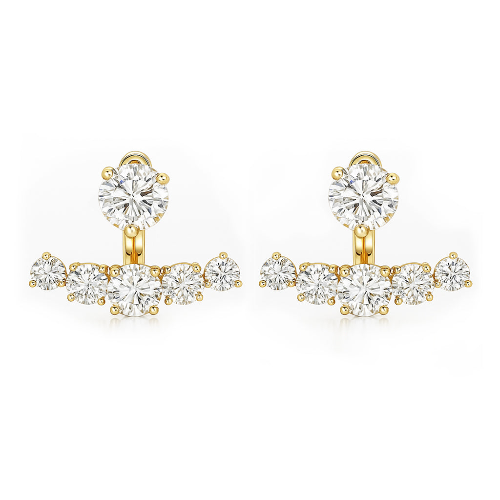 Solana 2-piece Moissanite Earrings by Nura Lab in 14K yellow gold plating over S925 sterling silver