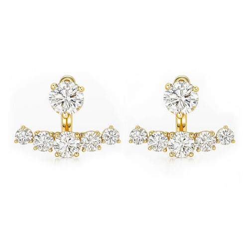 Solana 2-piece Moissanite Earrings by Nura Lab in 14K yellow gold plating over S925 sterling silver