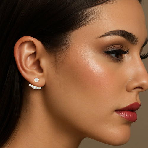 Solana 2-piece Moissanite Earrings by Nura Lab