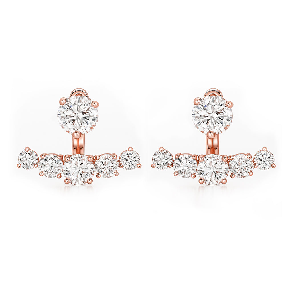 Solana 2-piece Moissanite Earrings by Nura Lab in 14K rose gold plating over S925 sterling silver