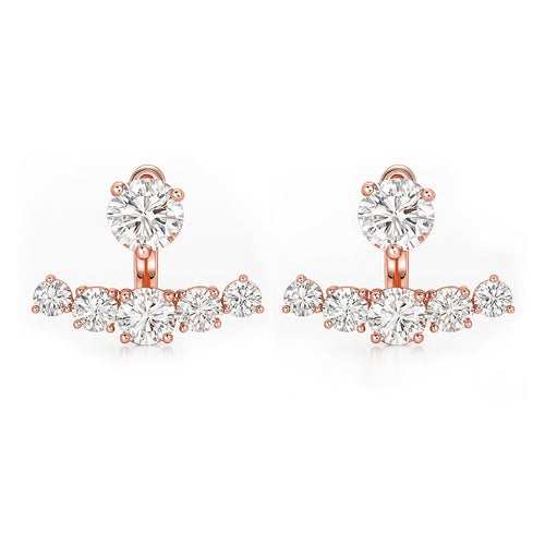 Solana 2-piece Moissanite Earrings by Nura Lab in 14K rose gold plating over S925 sterling silver