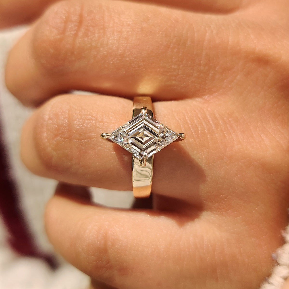 Isadora Anne - Lozenge Cut Engagement Ring in Solitaire Style