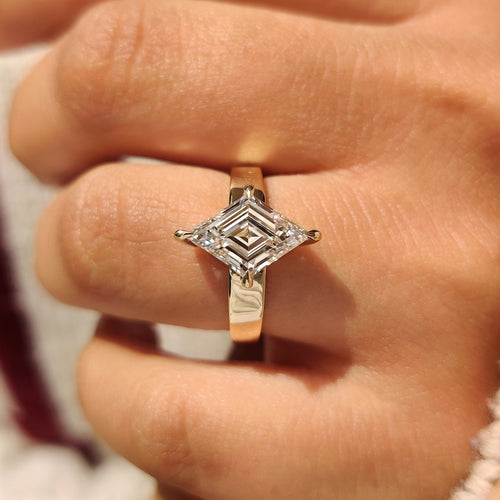 Isadora Anne - Lozenge Cut Engagement Ring in Solitaire Style