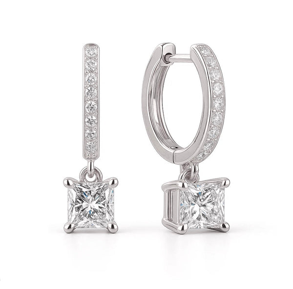 Sutton - Princess-Cut Moissanite Earrings