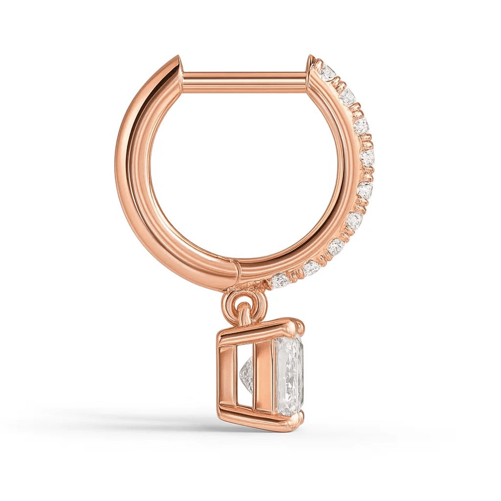 Sutton Princess-Cut Moissanite Earrings by Nura Lab