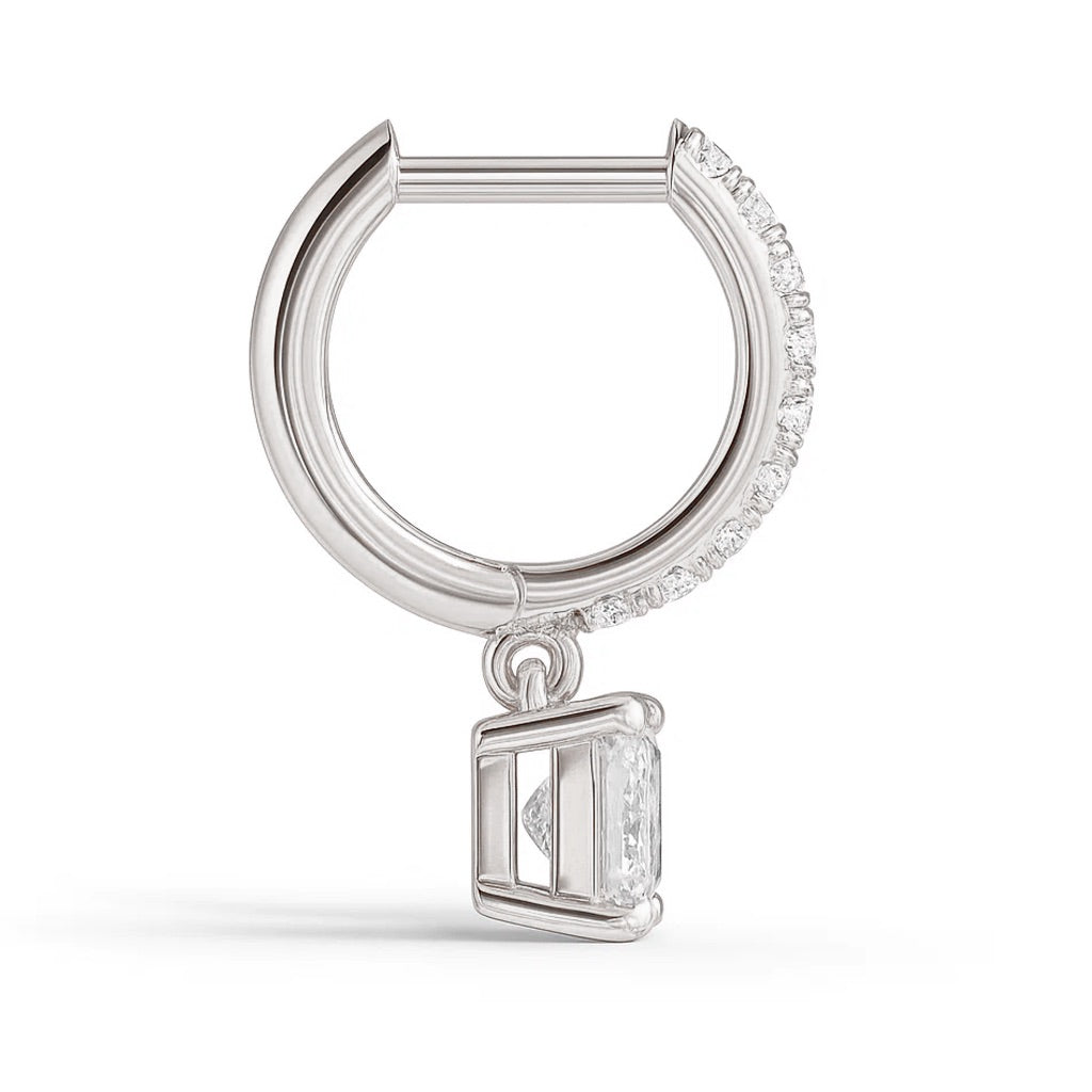 Sutton Princess-Cut Moissanite Earrings by Nura Lab