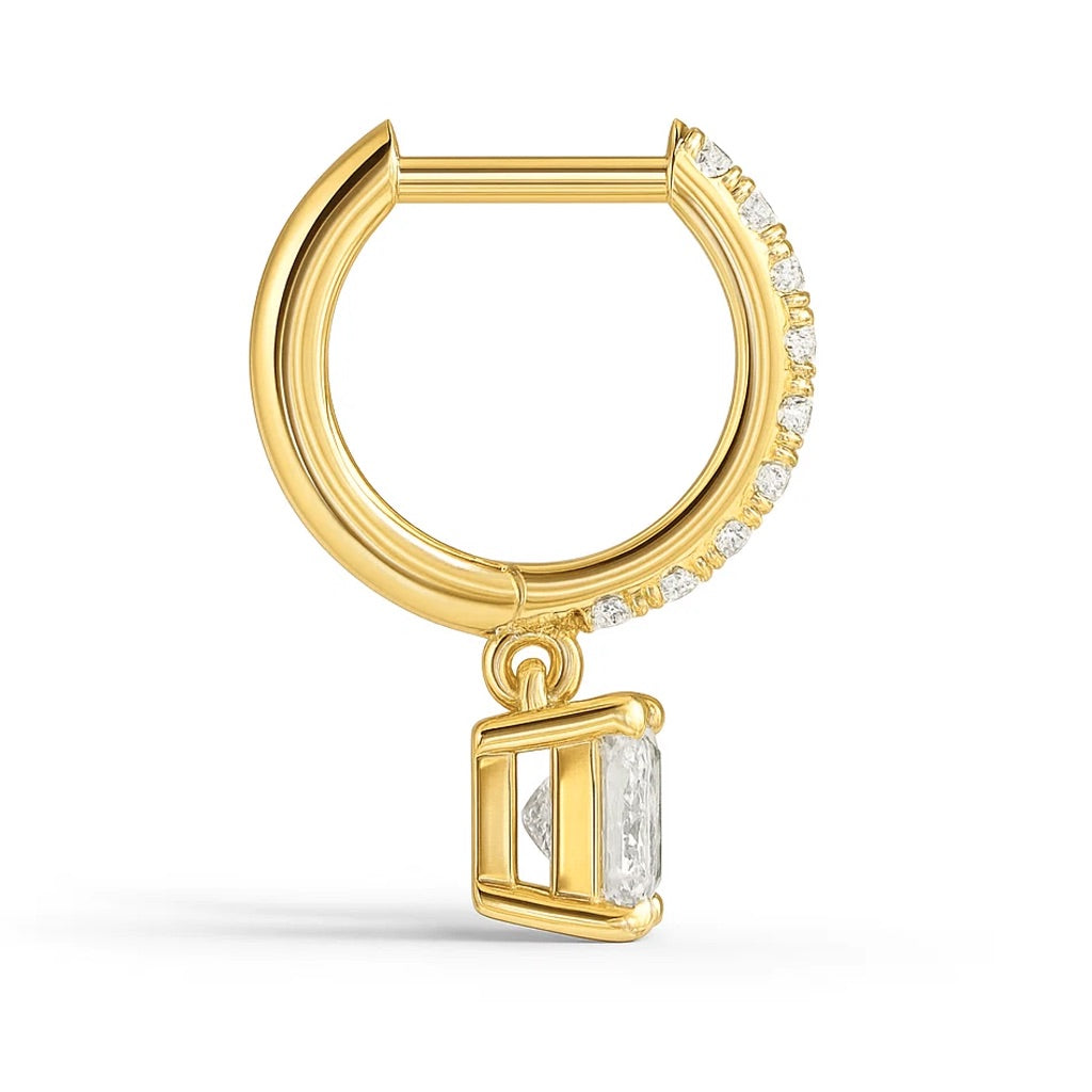 Sutton Princess-Cut Moissanite Earrings by Nura Lab