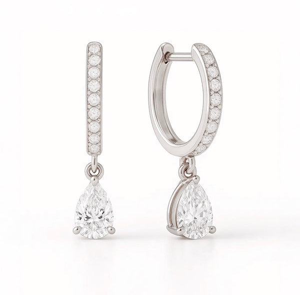 Sutton - Pear-Cut Moissanite Earrings