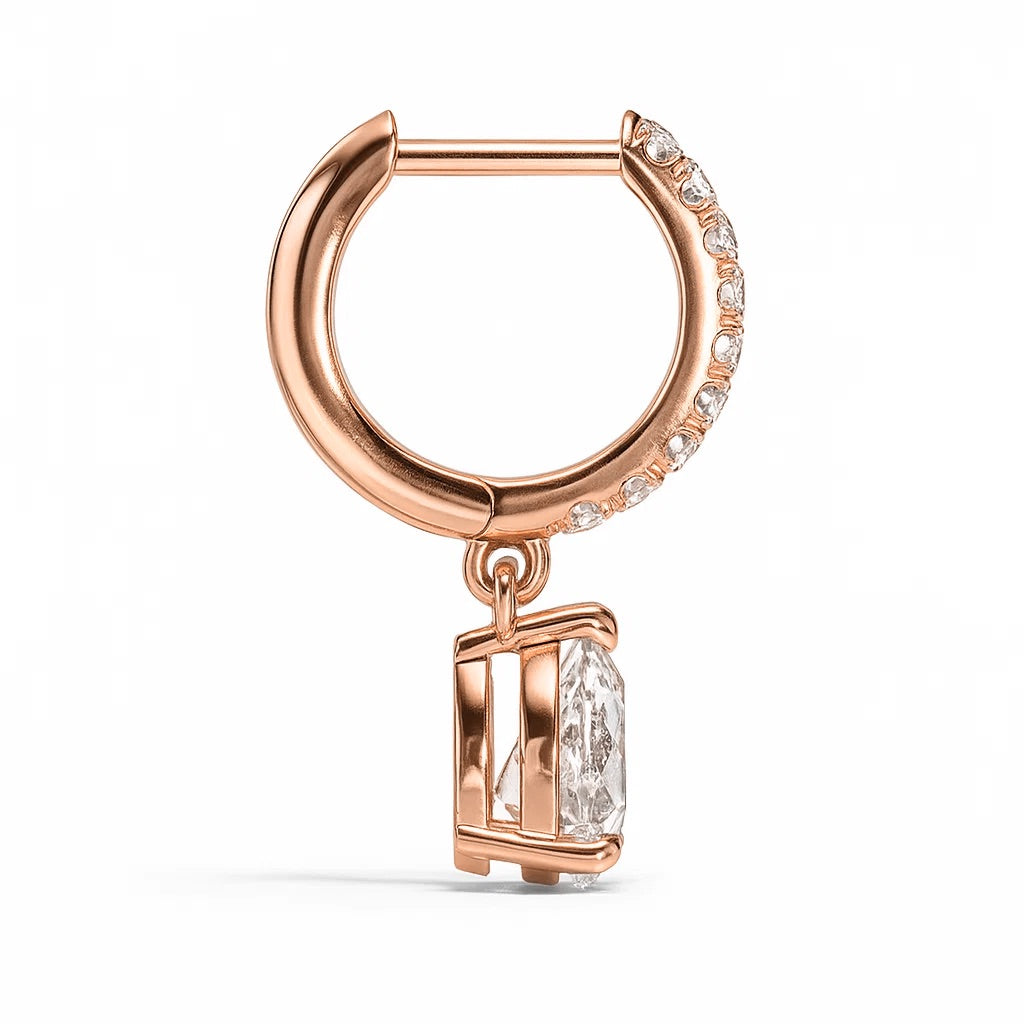 Sutton Pear-Cut Moissanite Earrings by Nura Lab