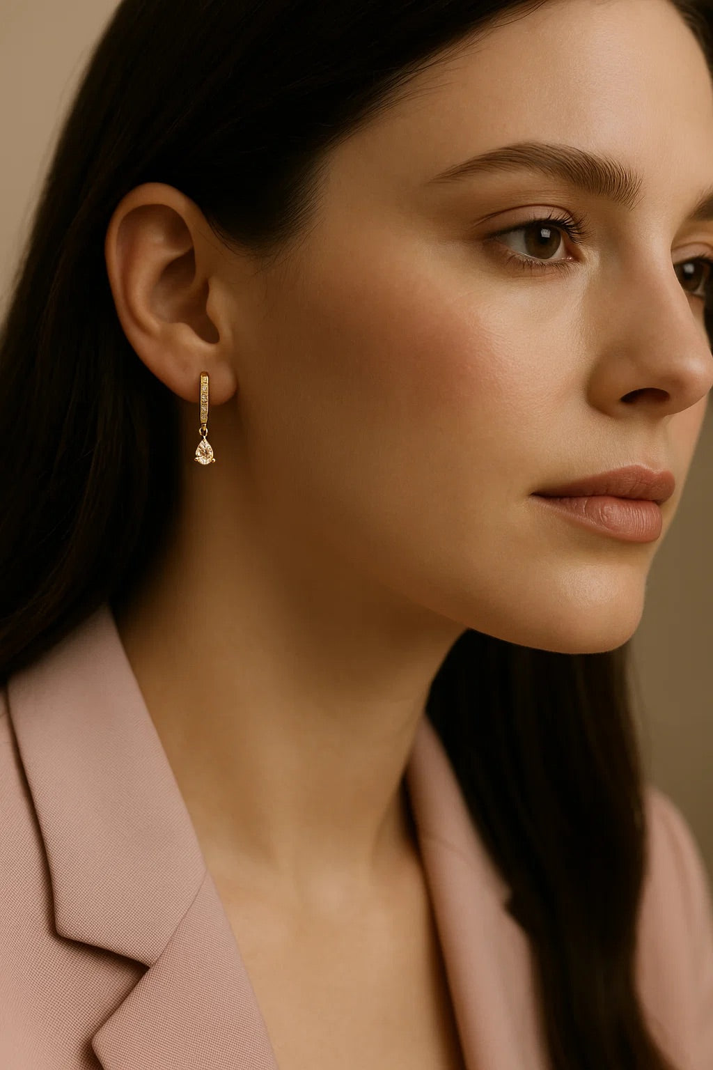 Sutton Pear-Cut Moissanite Earrings by Nura Lab