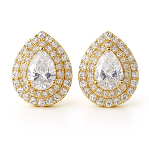 Marabella Pear-Cut Moissanite Earrings by Nura Lab