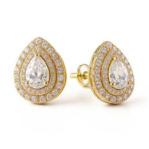 Marabella Pear-Cut Moissanite Earrings by Nura Lab