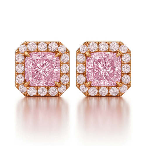Rosalía Cushion-Cut Moissanite Stud Earrings by Nura Lab