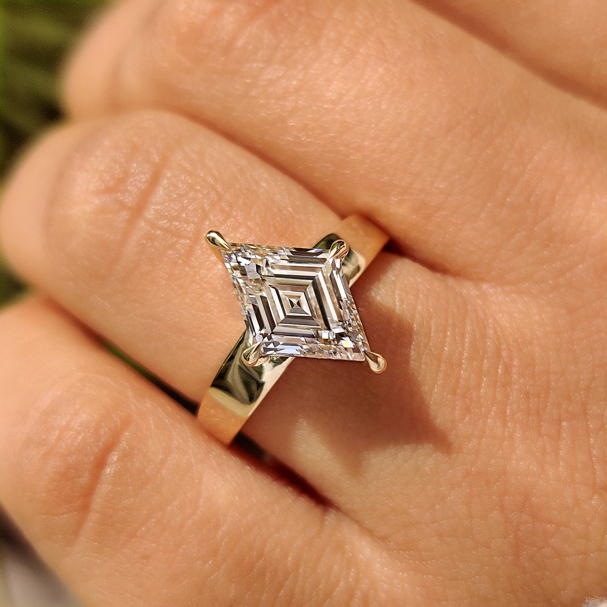 Isadora Anne - Lozenge Cut Engagement Ring in Solitaire Style