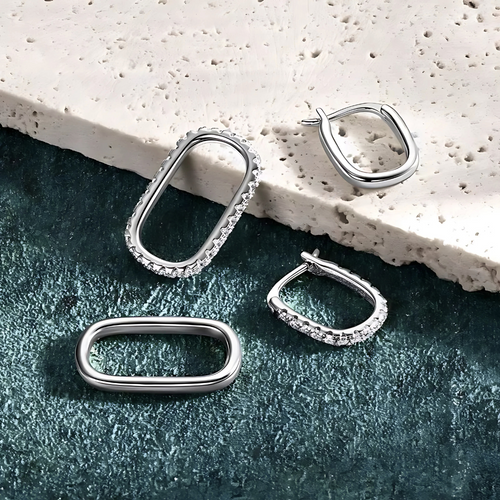 Karina 2-Style Loop Moissanite Earrings by Nura Lab