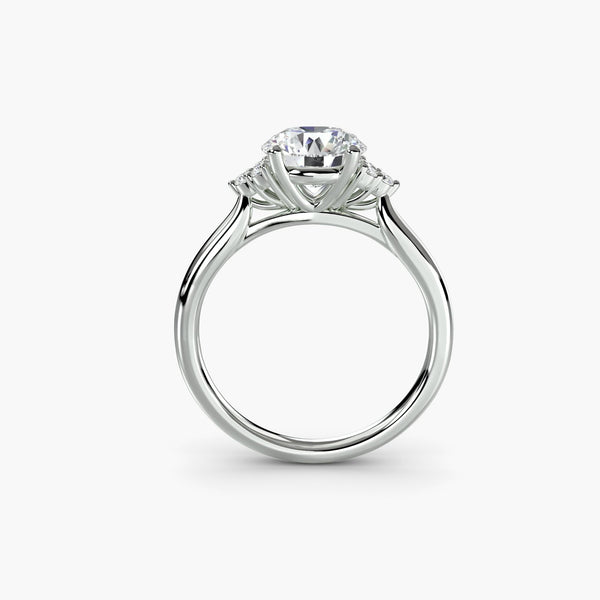 Margot - Solitaire with Cluster Shoulders Lab Grown Diamond Engagement Ring