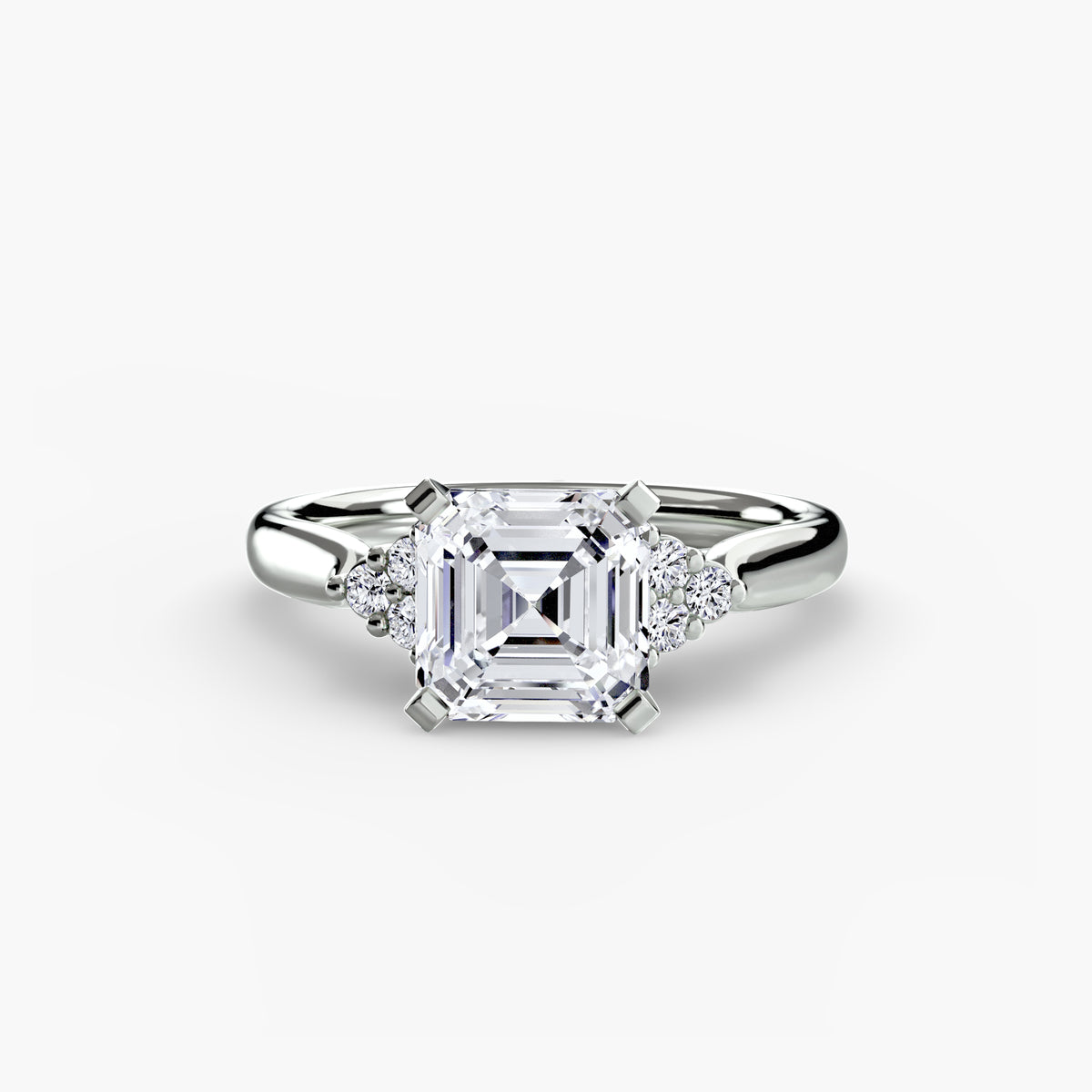 Solitaire with Cluster Shoulders 2.