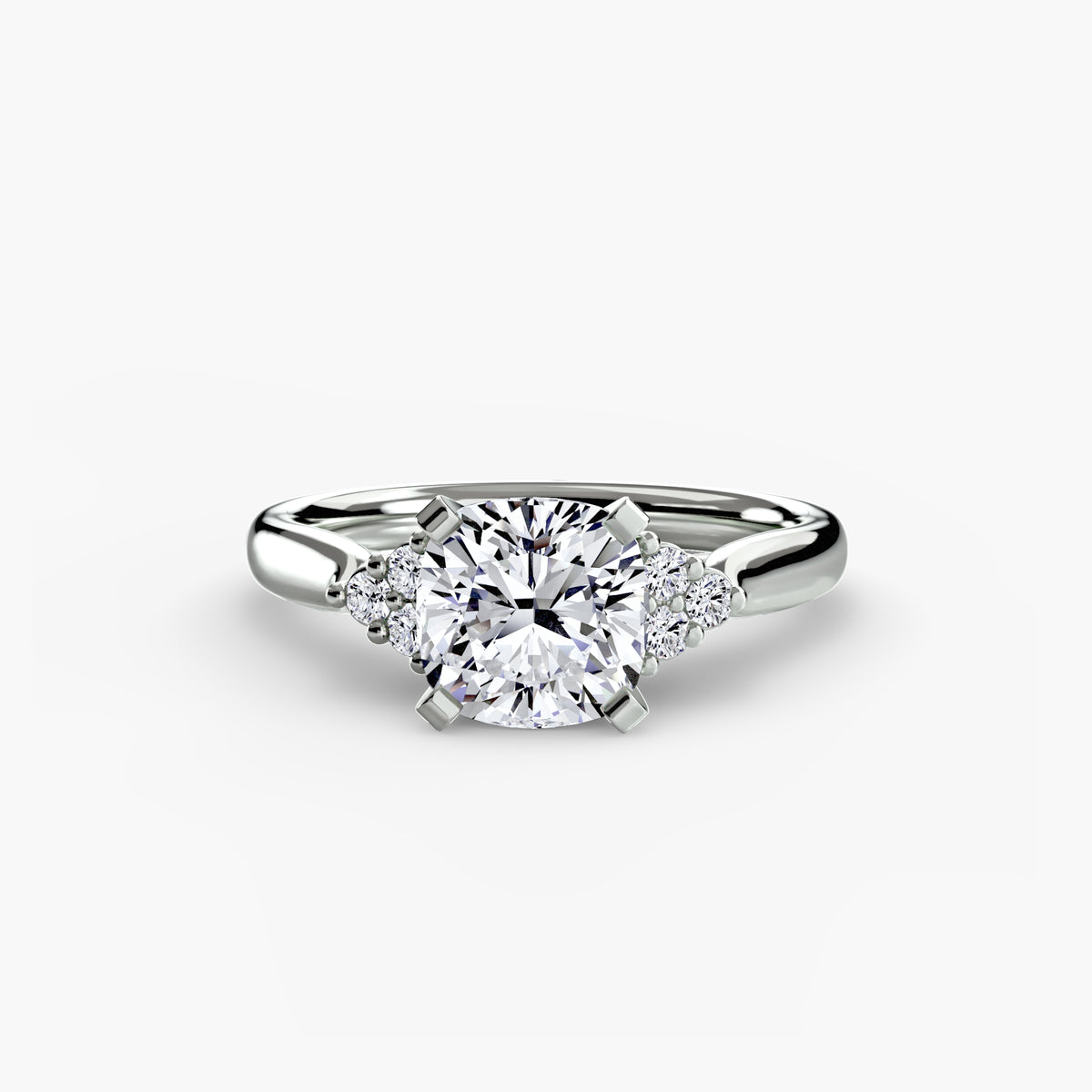 Solitaire with Cluster Shoulders 2.