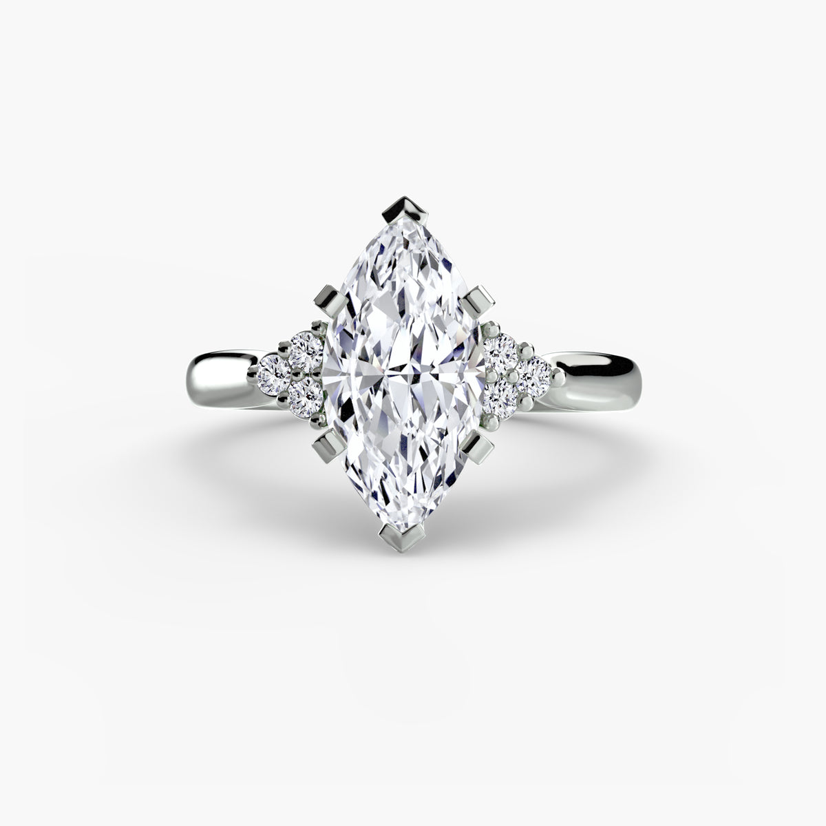 Solitaire with Cluster Shoulders 2.