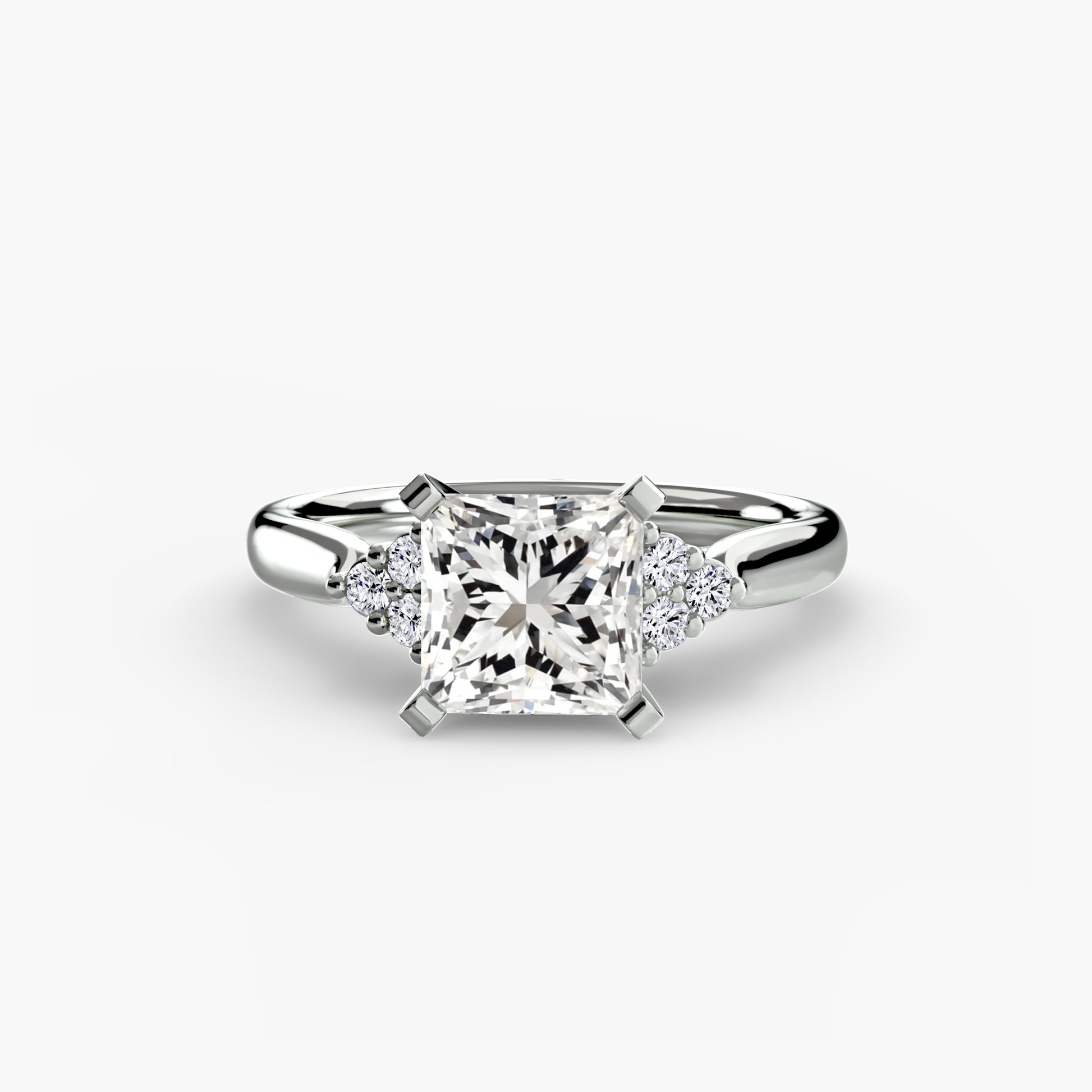 Solitaire with Cluster Shoulders 2.