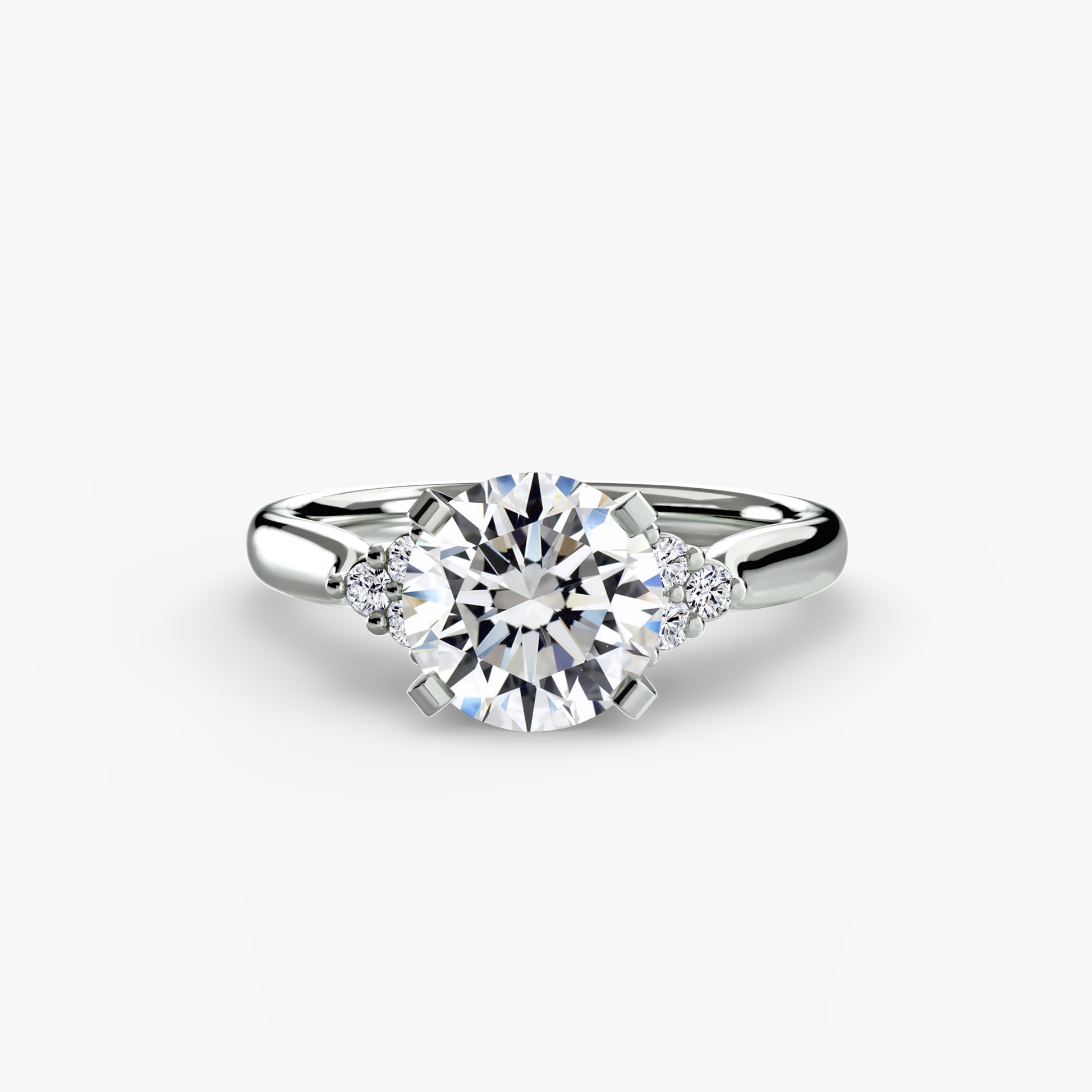 Solitaire with Cluster Shoulders 2.