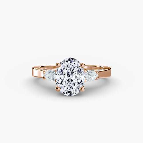Three Stone with Pavé Shoulders.