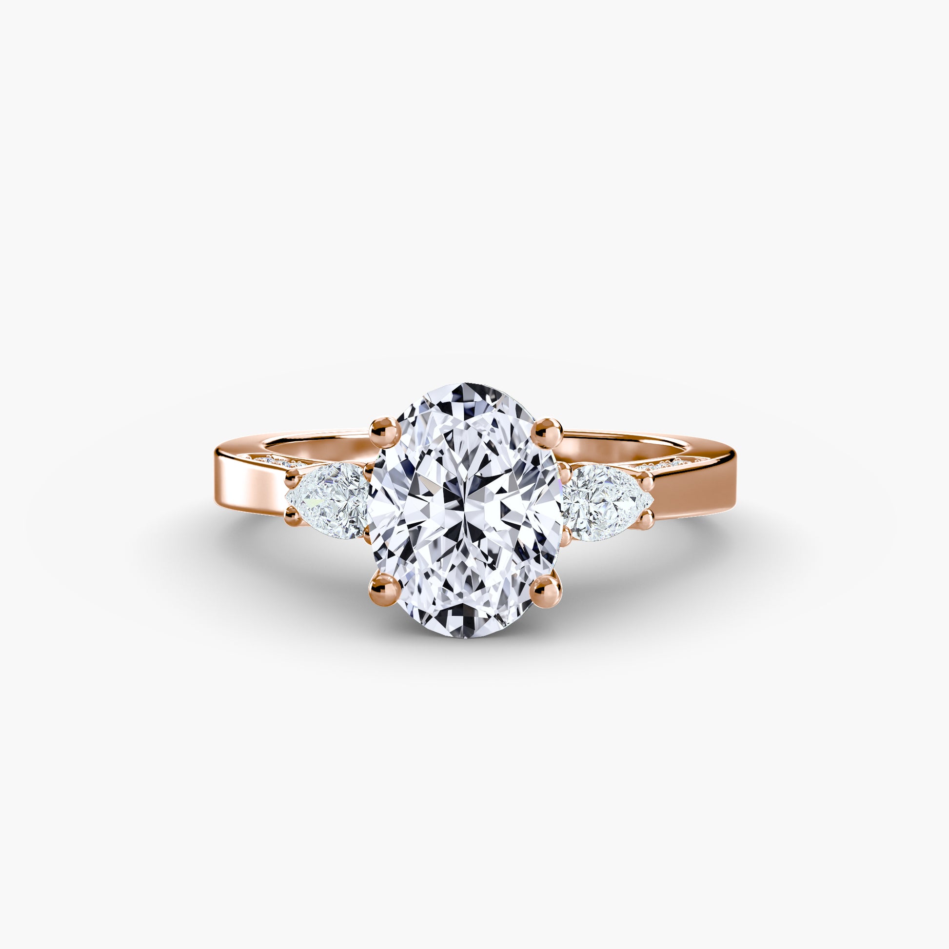 Three Stone with Pavé Shoulders.
