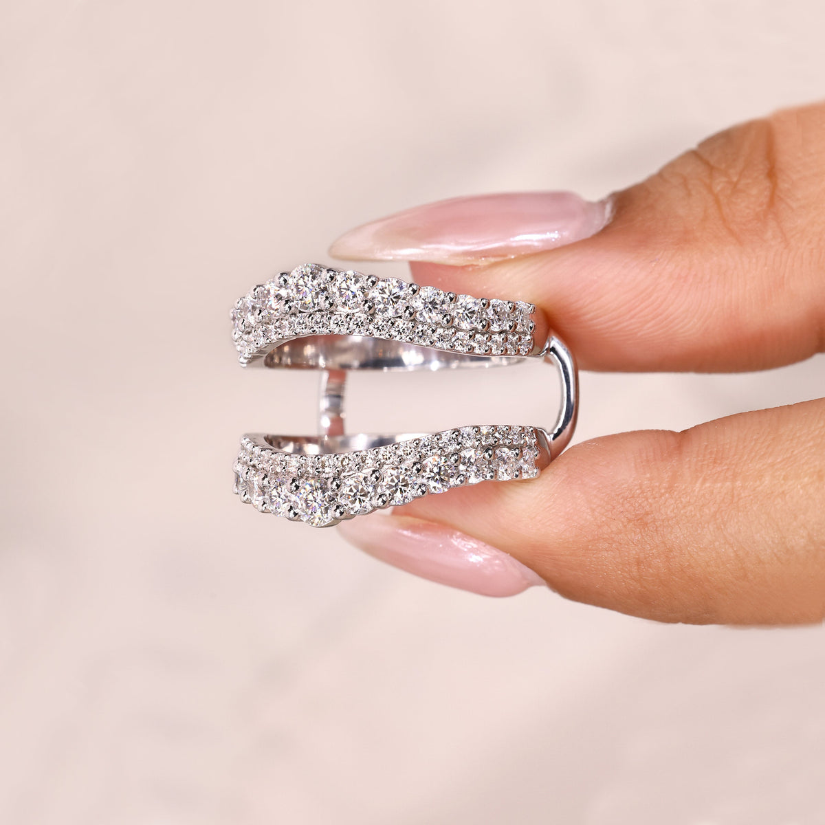 Handmade enhancer band with pave setting.

