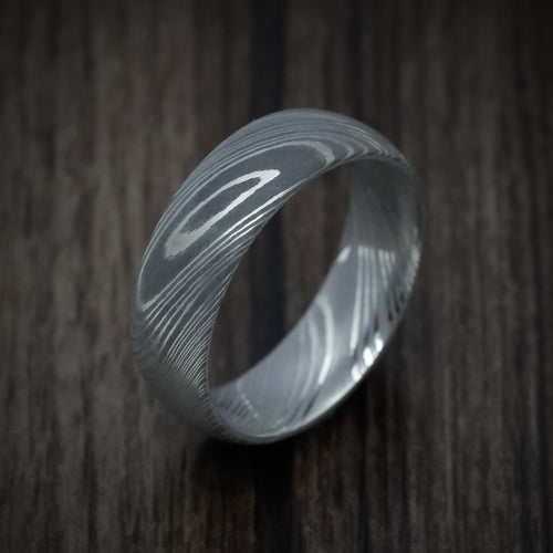 King Arthur X - Damascus Steel Men's Wedding Ring - view 3 - Nura Lab