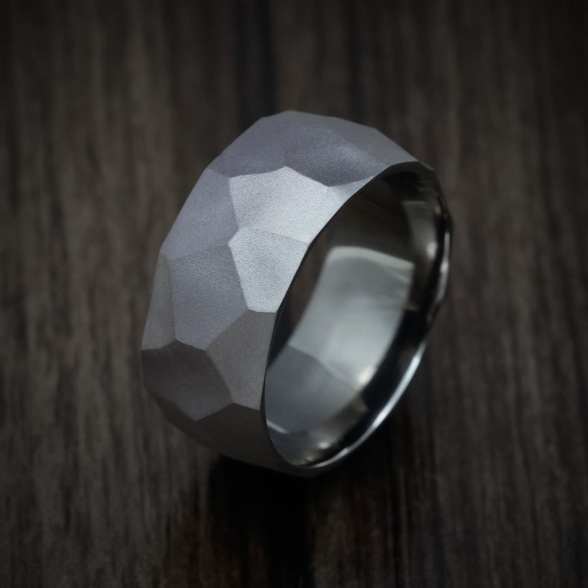 Rimu XIII - Tantalum Men's Wedding Ring with Glacier Finish Band - view 3 - Nura Lab