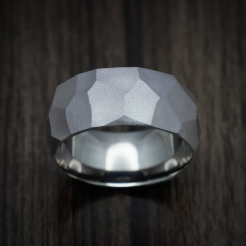 Rimu XIII - Tantalum Men's Wedding Ring with Glacier Finish Band - view 2 - Nura Lab