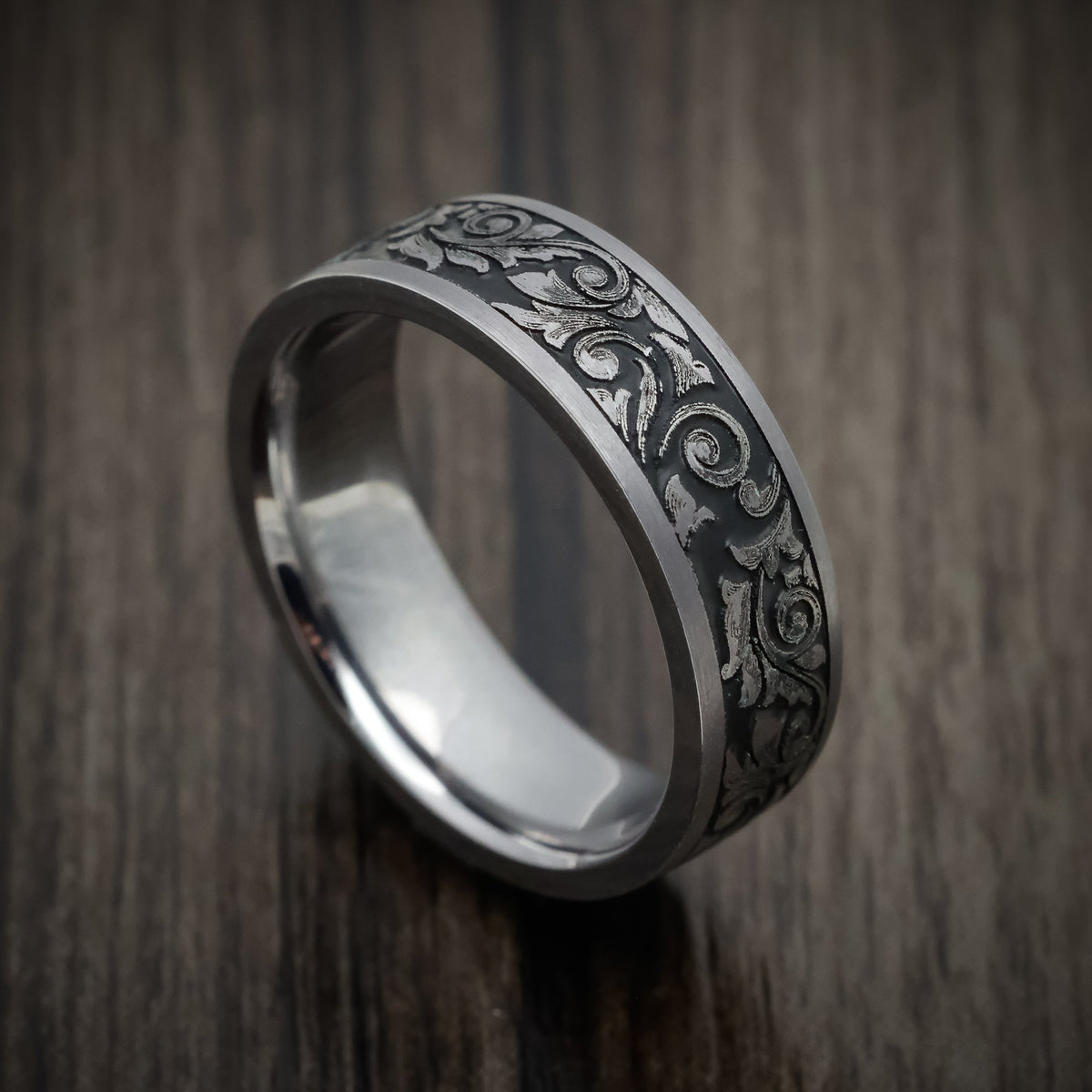 Northwind XIII - Tantalum Vintage Floral Mens Wedding Ring - Nura Lab