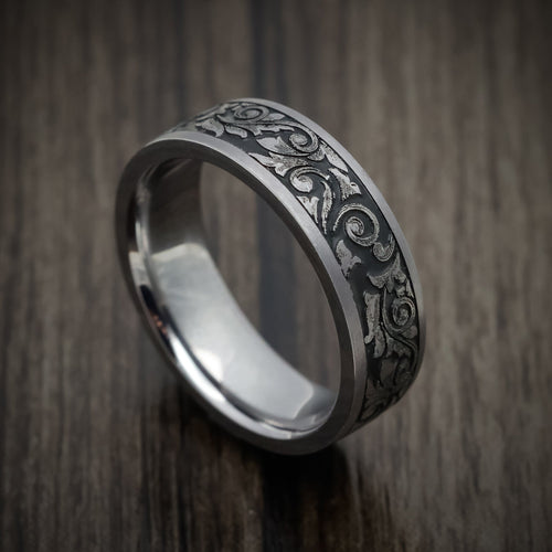 Northwind XIII - Tantalum Vintage Floral Mens Wedding Ring - Nura Lab