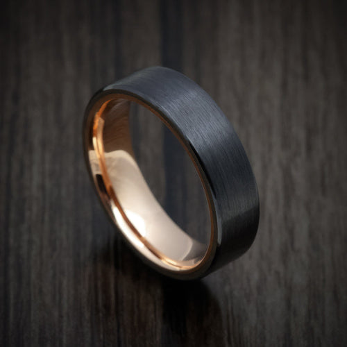 Slate XVIII - Black Zirconium Men's Wedding Ring with 14K Gold Sleeve - Nura Lab