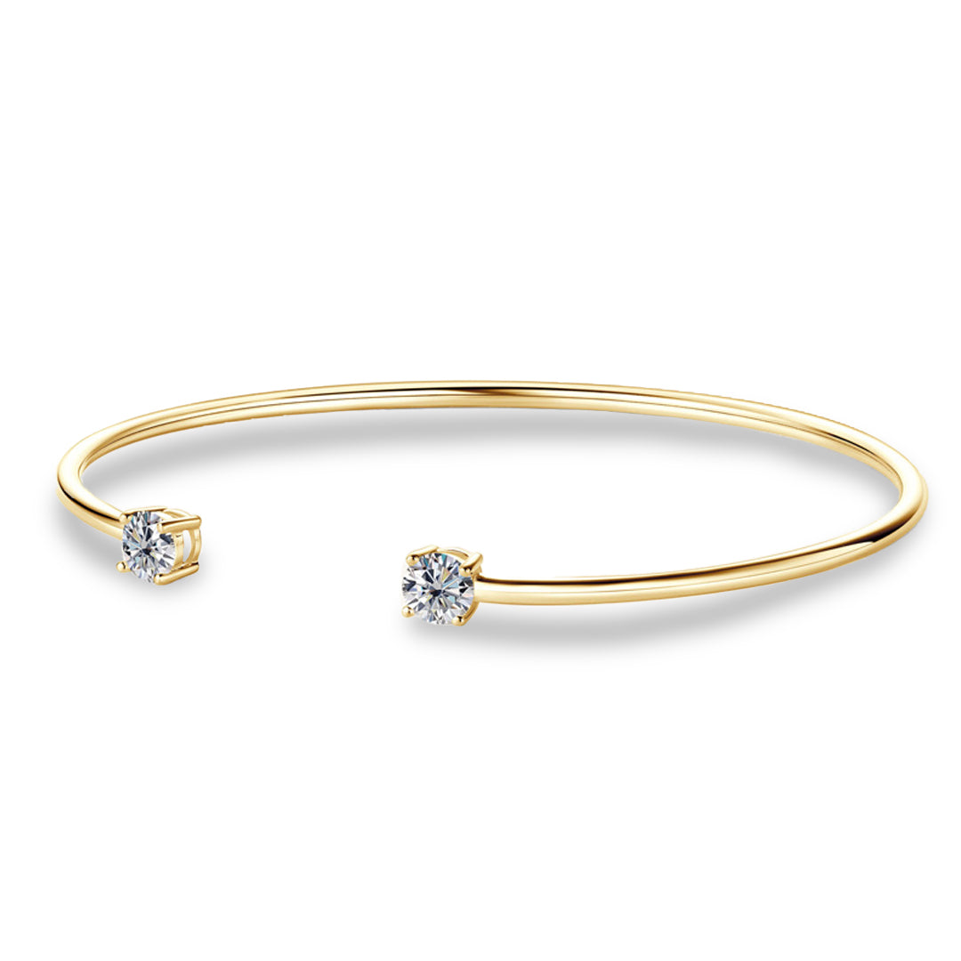 Yaresa Two-Stone Moissanite Cuff Bracelet by Nura Lab