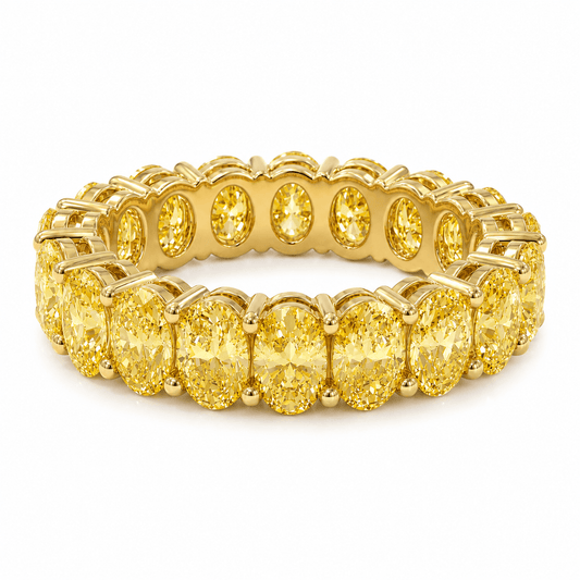 Amore - Oval Fancy Yellow Lab Grown Diamond Eternity Wedding Ring