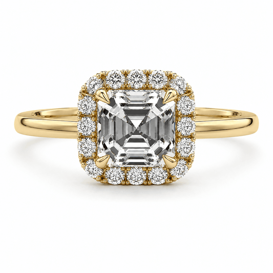 Celestial - Asscher Halo Lab Grown Diamond Engagement Ring