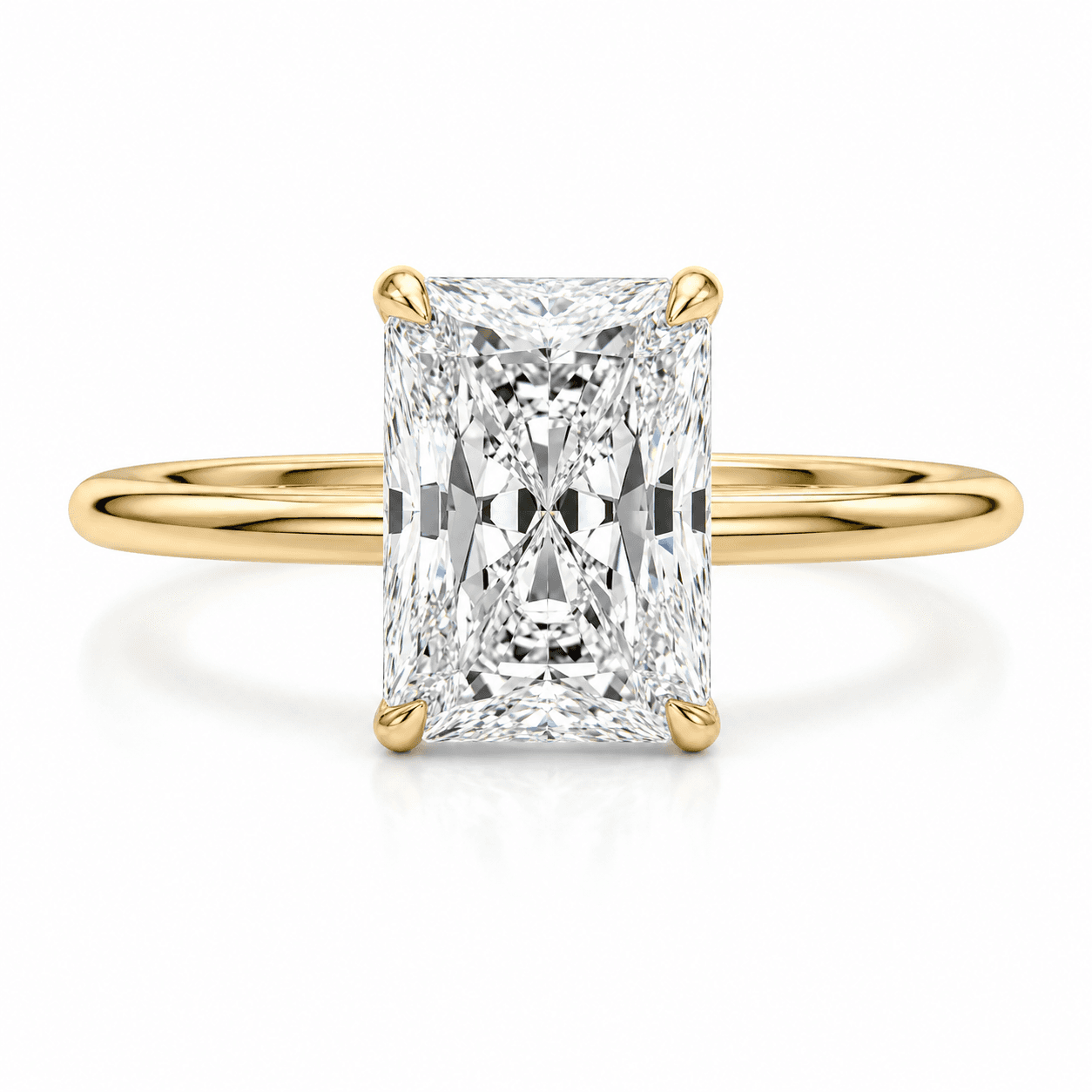 Marta - 2 Carat Radiant Solitaire Moissanite Engagement Ring.