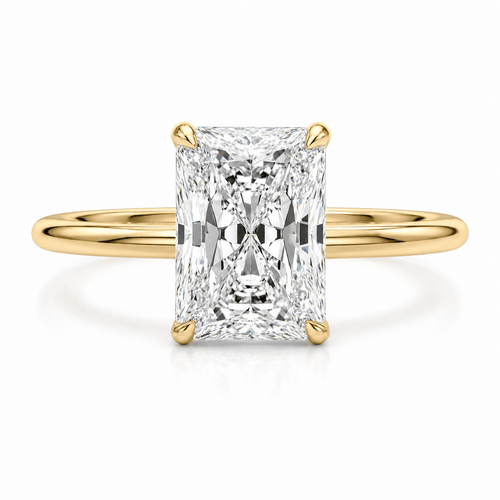 Marta - 2 Carat Radiant Solitaire Moissanite Engagement Ring.