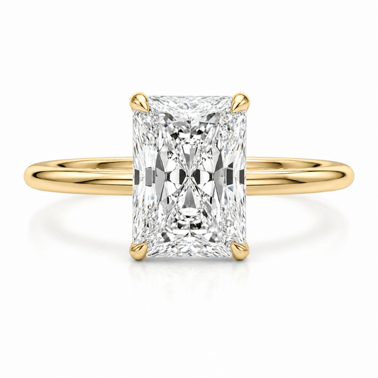 Marta - 2 Carat Radiant Solitaire Moissanite Engagement Ring.