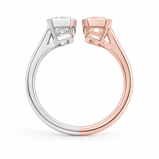 Anna - 3 ctw Toi et Moi White & Yellow Diamond Engagement Ring
