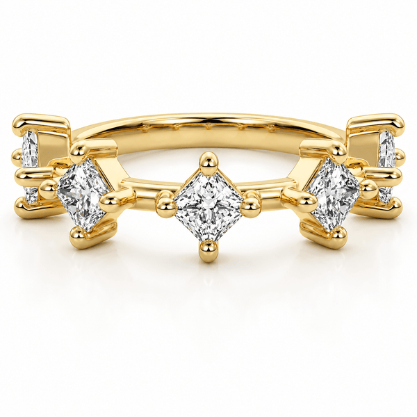 Daisy - Princess Cut Unique Design Lab Grown Diamond Wedding Ring