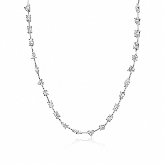 10 Carat Lab-Grown Diamond Multi-Shape Tennis Necklace