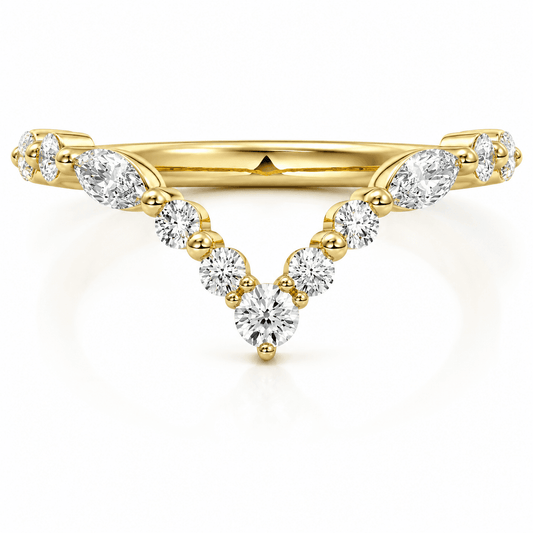 Allie - Marquise & Round Contour Lab Grown Diamond Wedding Band