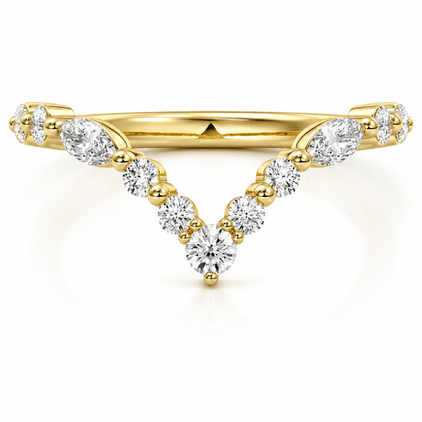 Allie - Marquise & Round Contour Lab Grown Diamond Wedding Band